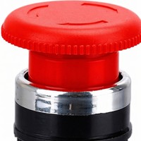 Bouton poussoir d'arrêt d'urgence en plastique grand format, tête champignon rouge, IP40, 22 mm, 1NO1NC, LA165-B8-11ZS