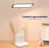 Lampe de lecture de bureau LED personnalisée en gros avec porte-stylo, rechargeable par USB, protection oculaire, lampe de table pour l'étude