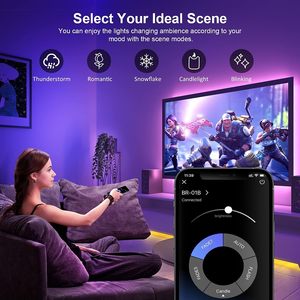 Bande <span class=keywords><strong>LED</strong></span> de rétroéclairage TV WS2811 USB 5M 3M RGB <span class=keywords><strong>5050</strong></span> SMD, contrôle par application, 30 <span class=keywords><strong>LED</strong></span>/m, pour téléviseurs 32-65 pouces, installation facile, synchronisation musicale - Product Image 4