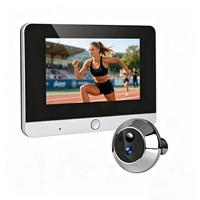 Caméra de Sécurité Intelligente Tuya 5 Pouces WiFi 1080P pour Porte, Détection PIR, Visière Connectée, Batterie Rechargeable 10000mAh