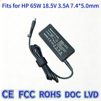 Adaptateur d'alimentation pour ordinateur portable 65W18.5V3.5A 7.4*5.0mm, chargeur de remplacement compatible avec HP Pavilion DV4 DV6 G6 EliteBook 840 G1 Notebook