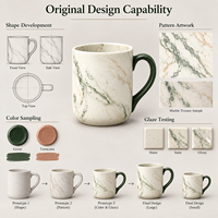 Mug en céramique à texture marbrée, vente en gros, aspect pierre naturelle, tasse à café en porcelaine pour la maison, le bureau, la boutique, motif personnalisé, couleur, boîte cadeau