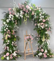 A2063 Gapura Bunga Ungu Sutra Buatan Modern 8 kaki untuk Dekorasi Pernikahan, Ulang Tahun, dan Baby Shower