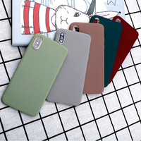 Coque de téléphone en TPU souple, unie et mate, style bonbon, pour iPhone 12, 11 Pro Max, Xs, Xr Max, 7, 6s, 8 Plus