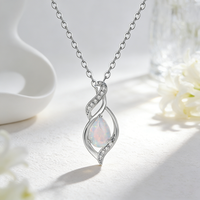Collier en argent sterling S925 Moyu Jewelry, pendentif en argent avec pierre de naissance pour femme, collier en forme de larme, amour infini