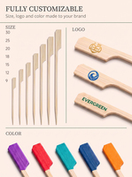 Brochettes en bambou compostables vertes, directement du fabricant, pour barbecue, brochettes jetables en bambou