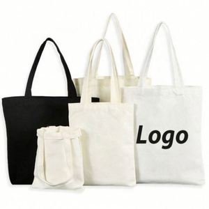 Sacs fourre-tout en toile personnalisés avec logo imprimé, sacs publicitaires portables en coton pour femmes, sacs de shopping en toile - Product Image 3