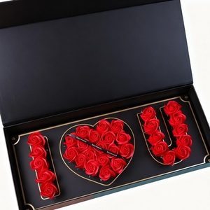Hot Selling Square-shaped Cardboard for Festival <b>Gift</b> Boxes with Plastic Film for Mother's Day and Valentine's Day Flower <b>Box</b> - Product Image 1