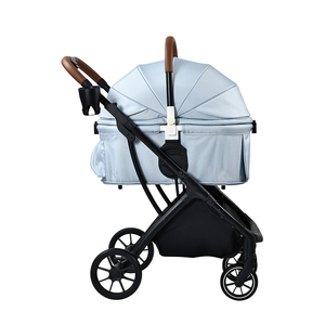 Chariot de voyage meilleure poussette extérieure pliante pour animaux de compagnie avec transporteur détachable 4 roues pour chariot Portable pour animaux de compagnie Dag et chat - Product Image 1