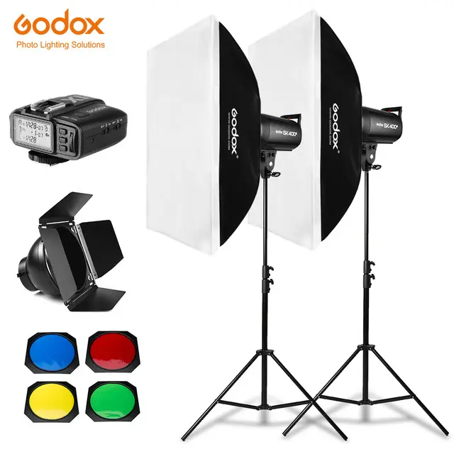 Godox SK400II 3 x 400Ws 2.4G Bowens Mount Strobe Flash Kits for Photography Lighting Portrait Photography FLASH STUDIO KIT