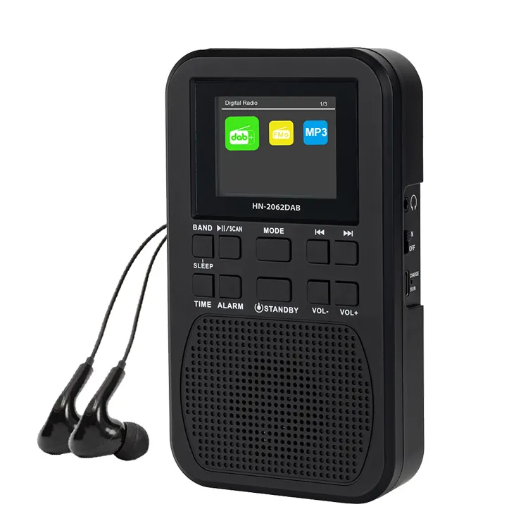 Eletree Radio Fm Dab + Dab Digital Baterai dan utama Lcd 2.4 inci portabel dengan kabel Tipe C