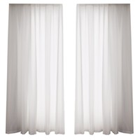 Voilage semi-transparent en polyester effet lin avec plis coréens à accrocher pour salon, balcon, séparation, 120m
