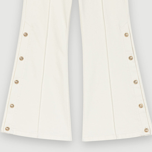 <span class=keywords><strong>Pantaloni</strong></span> a gamba larga <span class=keywords><strong>con</strong></span> <span class=keywords><strong>bottoni</strong></span> a vita alta in cotone 100% di alta qualità di nuova moda <span class=keywords><strong>pantaloni</strong></span> a zampa da <span class=keywords><strong>donna</strong></span> - Product Image 6