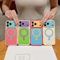 Nouvelle coque tendance à blocs de couleur avec bordure pour iPhone 18 Pro Max 17 Air 16 15 14 Plus 13 Pro Max, étui magnétique coloré au toucher doux