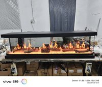 Cheminée électrique 3D holographique de 40/50/60/72 pouces avec son de crépitement simulé, nouveau design, foyer LCD à trois faces