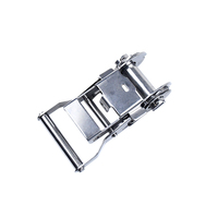 Boucle à cliquet en acier inoxydable 38 mm (1,5 po) 2500 kg de résistance à la rupture pour le contrôle du fret, certifiée ISO9001 avec poignée courte