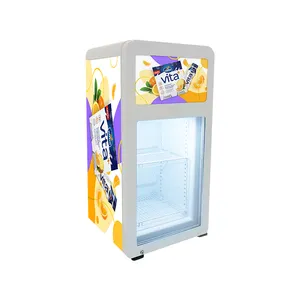 Meisda 68l visor de bebidas de energia, equipamento de refrigeração direta com portas de vidro único com etl