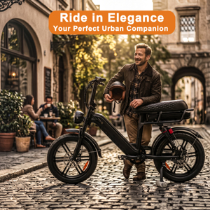 Bicicleta Eléctrica Urbana Q9 de 20 Pulgadas con Motor sin Escobillas de 500W, Pantalla LCD, Frenos de Disco Hidráulicos, Cuadro de Aluminio y Batería de Litio de 48V - Product Image 6