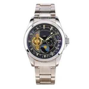 Manufactured Moonphase Tourbillon Watches in Bulk Chronograph Stainless Steel China Glass Men Alloy Automatic Movement Forever