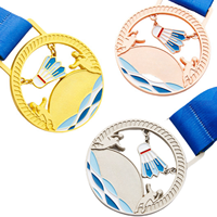 Medalla Deportiva de Metal Personalizada por el Fabricante, con Acabado en Oro y Plata, para Fútbol, Tenis, Surf, Esgrima, Esquí