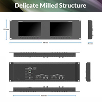Moniteur double 7 pouces LILLIPUT RM-7029S à montage en rack, qualité diffusion, avec 3G-SDI 4K HDMI 2.0 pour stations de télévision, diffusion en direct et camions de production (OB Van)
