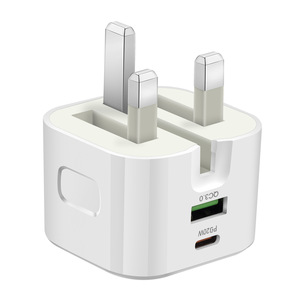 Chargeur rapide PD standard britannique 20W double port QC3.0 USB C Type C pour appareils mobiles - Product Image 1
