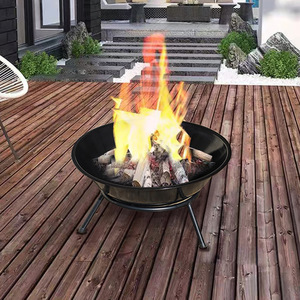 Large Outdoor Fire Pit 64cm Enameled Steel Windproof Rustproof Firewood Stove Tripod Base Courtyard Fireplace - Product Image 2