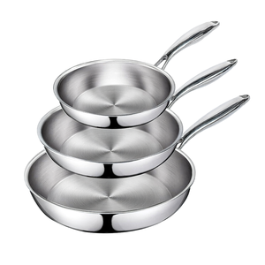 Ensemble de poêles de cuisson antiadhésives <span class=keywords><strong>en</strong></span> acier inoxydable triple couche, poêle à frire <span class=keywords><strong>en</strong></span> acier inoxydable, poêle à steak hybride <span class=keywords><strong>en</strong></span> acier inoxydable pour induction - Product Image 1