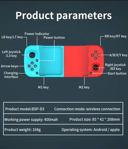 D3 không dây BT Gamepad cho Nintendo <span class=keywords><strong>Switch</strong></span> <span class=keywords><strong>PS3</strong></span> điện thoại di động PC IOS Android Điều khiển phím điều khiển đa nền tảng - Product Image 6