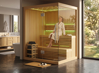 Sauna infrarouge lointain en bois massif pour 2-3 personnes, idéal pour la relaxation à domicile ou en villa