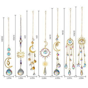 Vente en gros de cristal K9 sculpté et poli, attrape-soleil, décoration d'intérieur, chat lune, créateur d'arc-en-ciel, thème amour, Feng Shui, fait main, guérison par le vent - Product Image 5