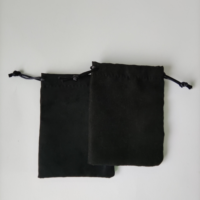 Pochette à bijoux en daim noir de haute qualité, personnalisable en couleur et taille, avec cordon de serrage, impression de logo, emballage cadeau, organisateur pour colliers/boucles d'oreilles