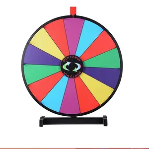 Custom Standing Spinning Prize Wheel Fortune Wheel 24 Inches Lucky Spin Wheel With Plastic Base