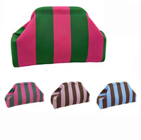 Sacs de luxe mini mahjong grande capacité, sacs de rangement portables, sacs cosmétiques nuage pour femmes, pochettes tricotées à rayures au crochet pour dames