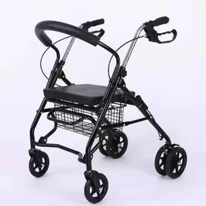 <b>Foldable</b> Elderly WheelChair Aluminum Compact Lightweight Wheel Chair Foot Board Removable <b>Trolley</b> Cart Travel Walker Rollator - Product Image 6