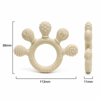 Anneau de dentition pour bébé en silicone souple sans BPA, de qualité alimentaire, en forme de dessin animé, anneau à mâcher apaisant, jouet sensoriel pour bébé, pour les nourrissons de plus de 3 mois