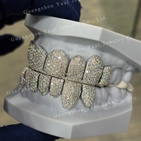 Grillz dentaire personnalisé Yaxi Jewelry Hiphop en forme de nid d'abeille, D VVS taille brillant, en argent S925 et or massif 10K-18K, micro-incrustation, troisième