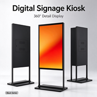 Écran d'affichage numérique LCD ADS portable sur pied, double barre verticale, 43 pouces, en verre trempé blanc