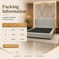 Lit plateforme rembourré en tissu vert avec tête de lit verticale capitonnée pour chambre à coucher professionnelle, fourniture OEM personnalisée B2B