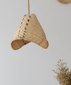 Handmade Woven <b>Bamboo</b> Pendant <b>Light</b> Rustic Cone Lamp <b>Shade</b> Natural Rattan Hanging Lamp Eco Friendly Home Decor - Product Image 2