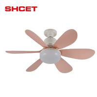 Magnifique Ventilateur de Plafond Coloré pour Salle à Manger, Luminaire à Douille E27, en Cristal, 220V, Couleur Bois