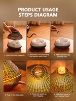 Diffuseur d'huile essentielle de flamme colorée lumière ambiante humidificateur d'aromathérapie désodorisant