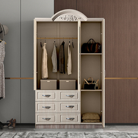 Armoire en bois Foshan à 3 portes, design en panneaux MDF avec 3 portes et tiroirs, couleurs personnalisables, meuble de rangement