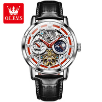 Montre pour homme OLEVS 6670, fabriquée en usine, avec cadran creux, étanche, authentique, tourbillon mécanique, montres-bracelets pour homme