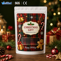 Sacs d'emballage pour bonbons de Noël, personnalisés, imprimés, de qualité alimentaire, résistants à l'humidité, avec fermeture éclair, vente en gros