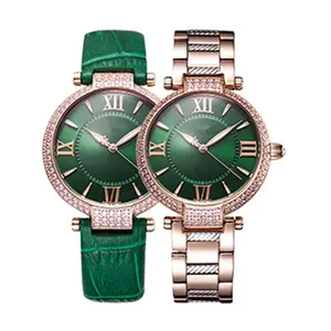 High End Stainless Steel Sapphire Glass Ladies Watch Stone Bezel