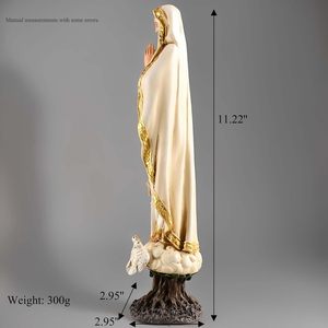 Productos en Stock: Estatua Religiosa Católica Cristiana de Resina de Nuestra Señora de Fátima, 11.22'' de Alto, Modelo Pintado a Mano, Artículo Coleccionable - Product Image 6