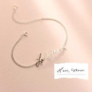 Pulsera Personalizada con Escritura a Mano, Pulsera con Firma, Regalo de Cumpleaños, Dije de Diseñador, Joyería de Acero Inoxidable - Product Image 2