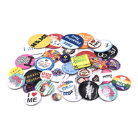 Kit de badges bouton personnalisables avec logo, forme ronde, en métal, avec pièces avant et arrière