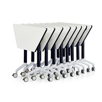 HYZ-297X Ensemble table et chaise de formation trapézoïdale pour salle de classe intelligente, table de conférence hexagonale pliable en alliage d'aluminium épaissi
